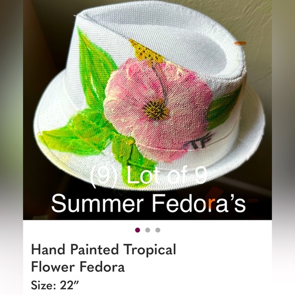 Lot of (9) HandPainted Fedoras 22” CM
Medium Size - Picture 3 of 3